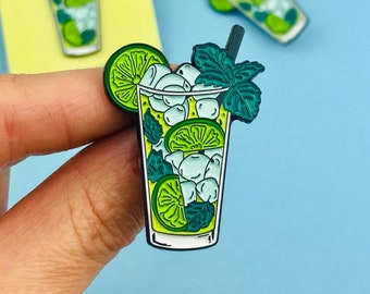 Mojito pin - Cocktail pin - Soft enamel pin - bar pin - perfect gift
