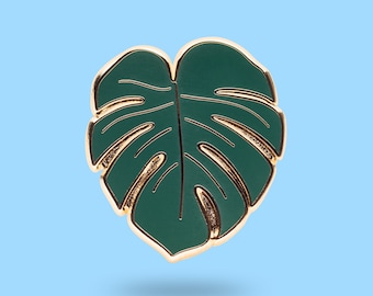 Monstera enamel pin Hard enamel Monstera Leaf Plant