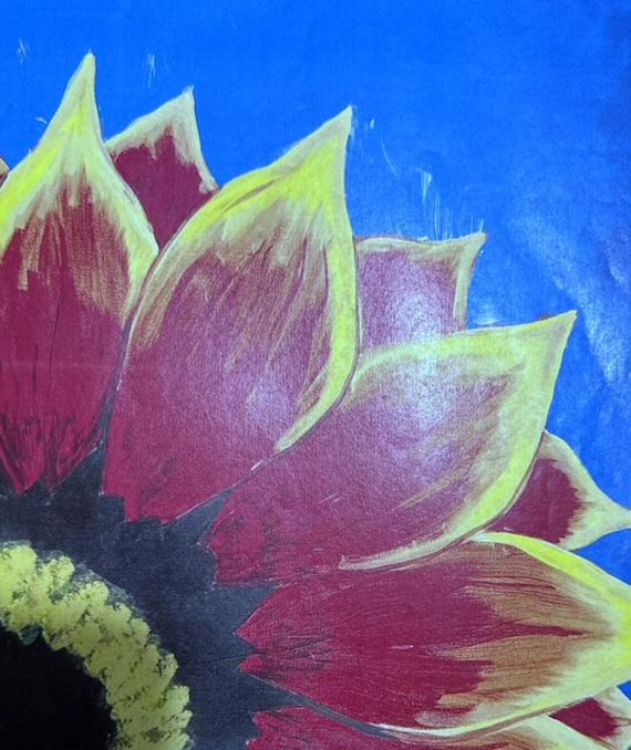 Red Sunflower - Pack of 10 Pre-Sketched Canvases with easels! 8x10 canvas size