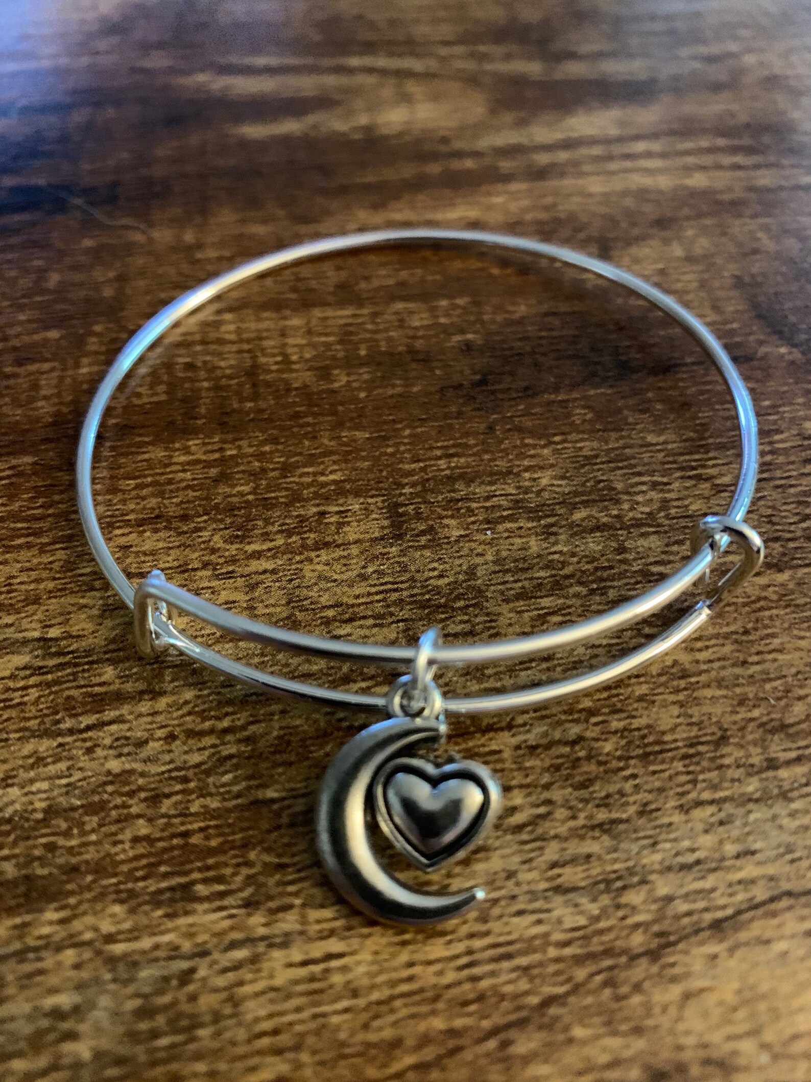 Silver charm bracelet Bangle charms bangle set bangle for Etsy