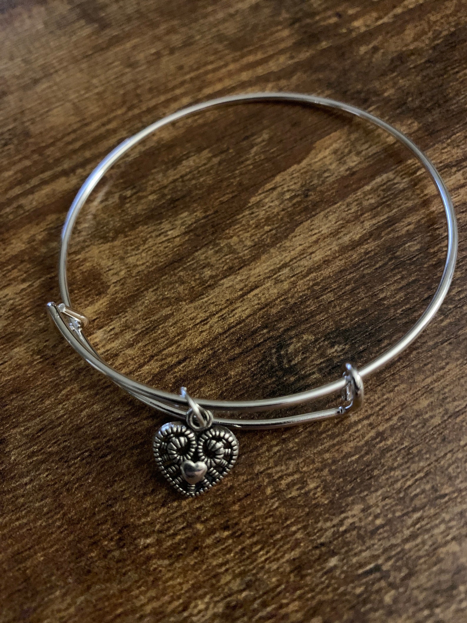 Silver charm bracelet Bangle charms bangle set bangle for Etsy