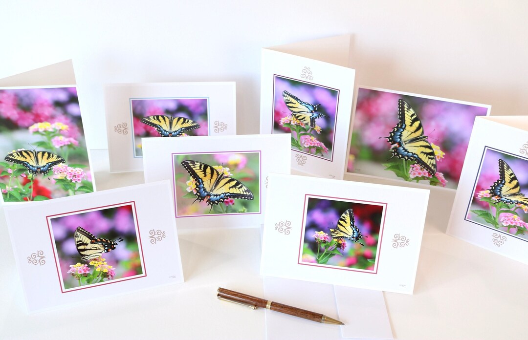 Butterfly Note Card Set of 8 W/ Envelopes • Fine Art Nature Stationery ...