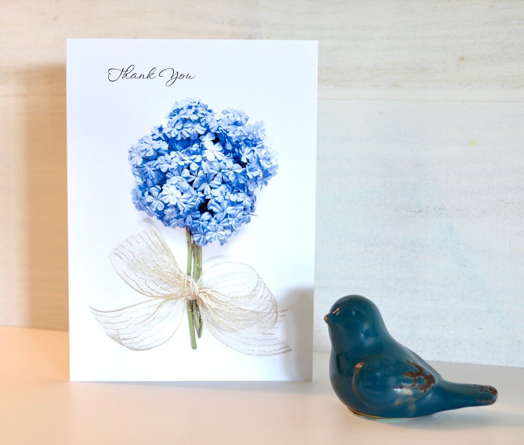 Blue Flower Thank You Cards • Photo Stationery Set - Etsy