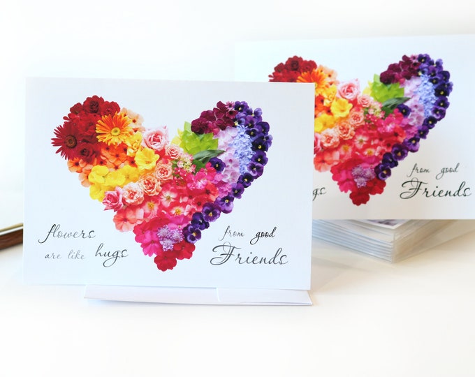 Stationery • Flower Heart Cards (6) with Envelopes • All Occasion Floral Photography Notecards by La Pea Patch