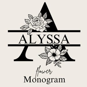 Girassol Split Monograma svg, jpg, png, Floral Monograma Clipart, Girassol Letra Gráfica, Pacote de Alfabeto, Nome Monograma, Uso Comercial