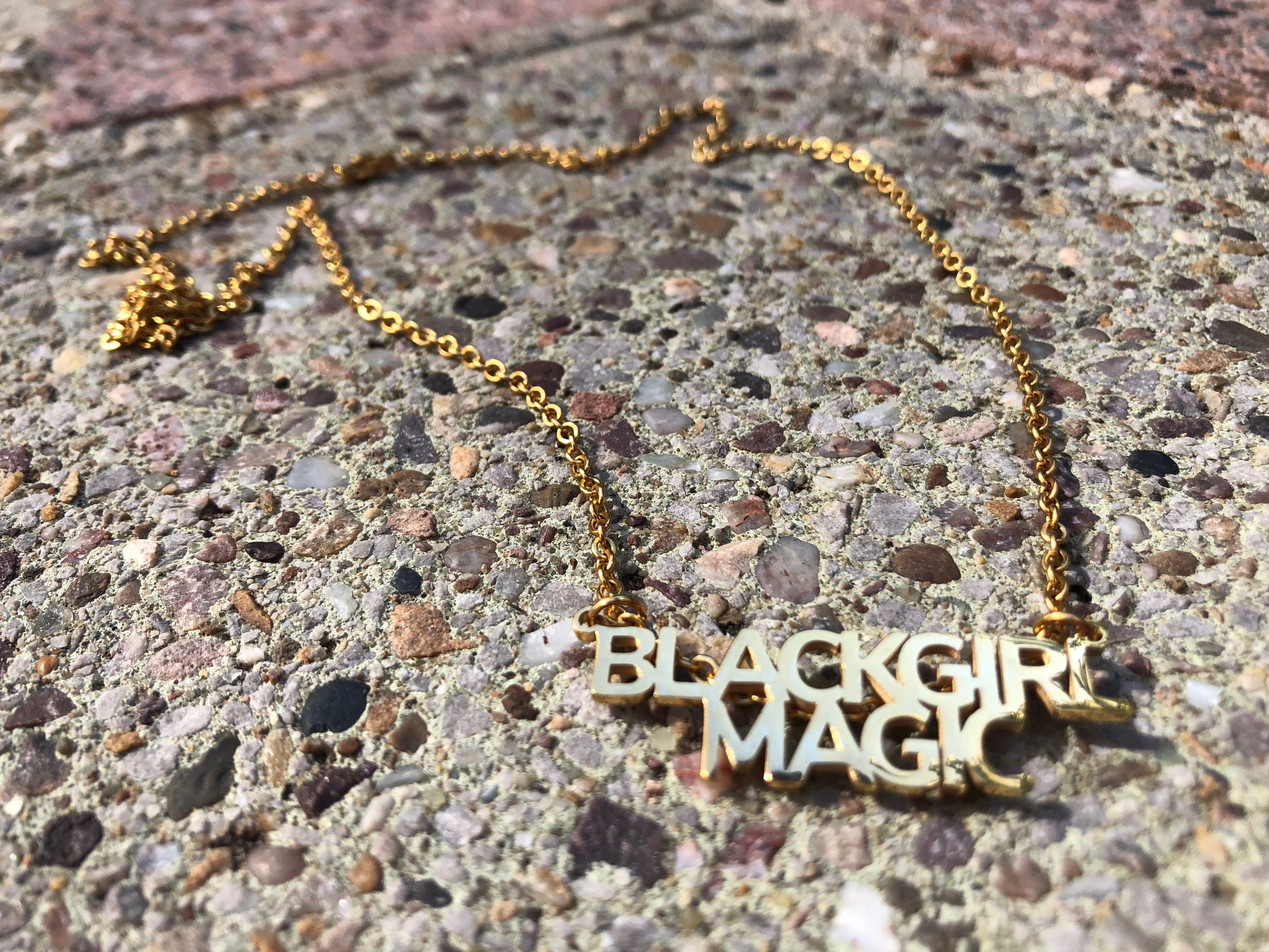 18k Gold Plated Black Girl Magic Necklace Etsy UK