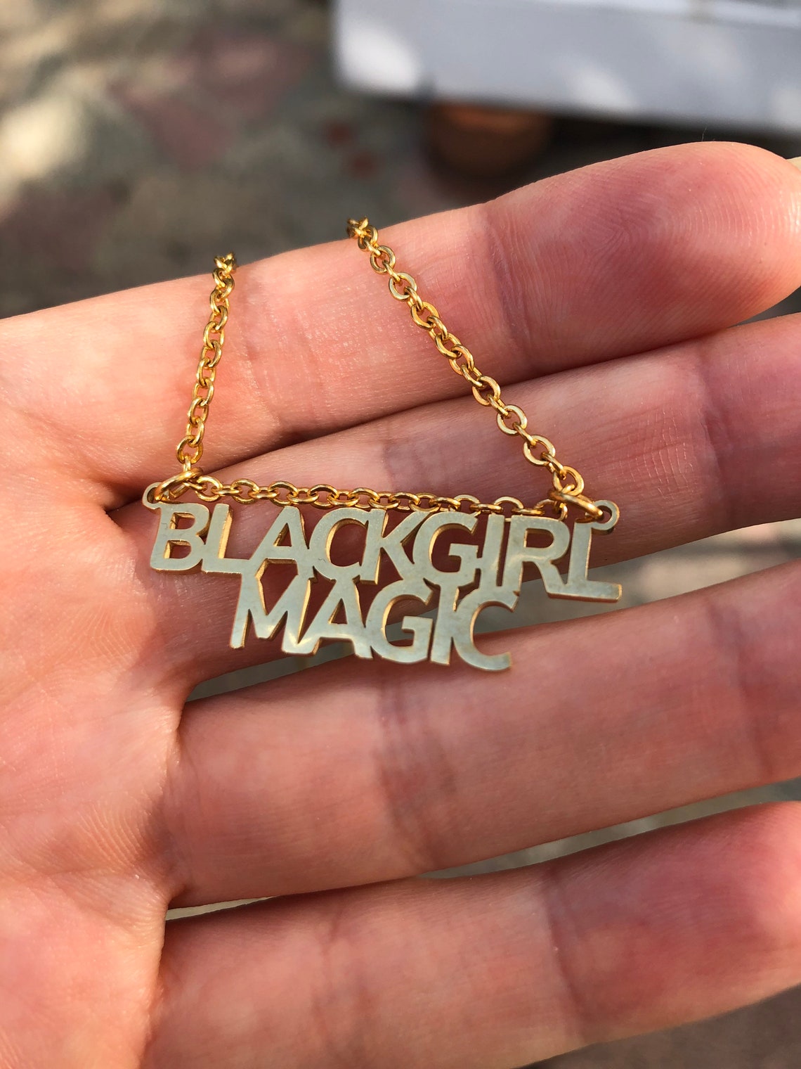 18k Gold Plated Black Girl Magic Necklace Etsy UK