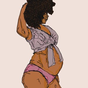 Custom Personalised Pregnancy & Beyond Illustration