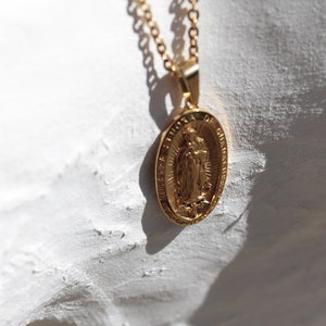 18k Gold Plated Virgin Mary Necklace
