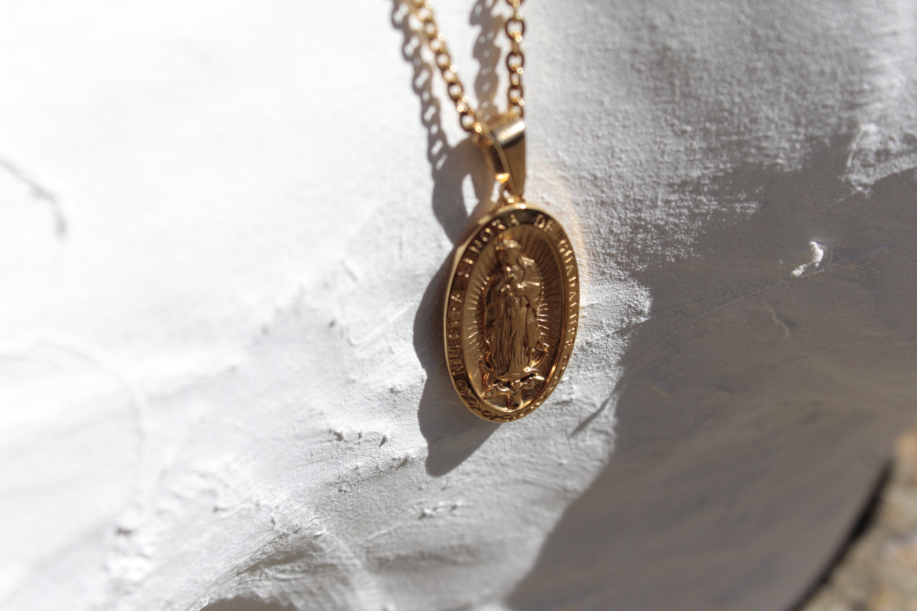 18k Gold Plated Virgin De Guadeloupe. Necklace - Etsy