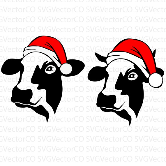 Download Christmas Cow Svg Bundle Cow With Hat Svg Cow Face Svg Etsy