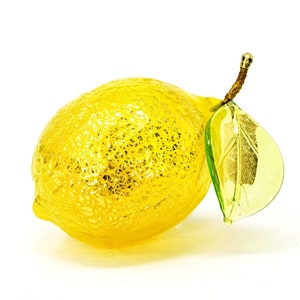 Murano Glass Lemon Figurine, Hand Blown in Italy