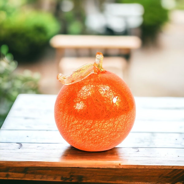 Life-size Murano Glass Oranges, Blown Glass Fruit, Made in Italy