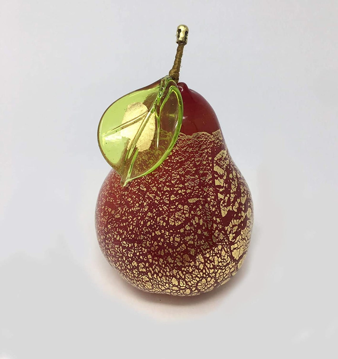 Murano Glass Blown Pear with Gold Foil Violet Hand Blown Etsy