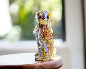 Murano Glass Puppy Dog Figurine, Millefiori, Made in Italy -  Gift Idea