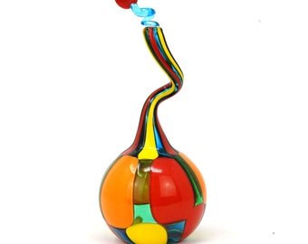 Pazzia Murano Glass Authentic Handblown Perfume Bottle, Twisted Neck