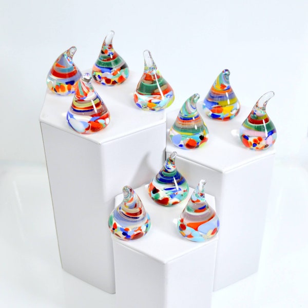 Murano Glas Candy Kisses Set mit 3, 5 oder 10 Stück, Made in Italy