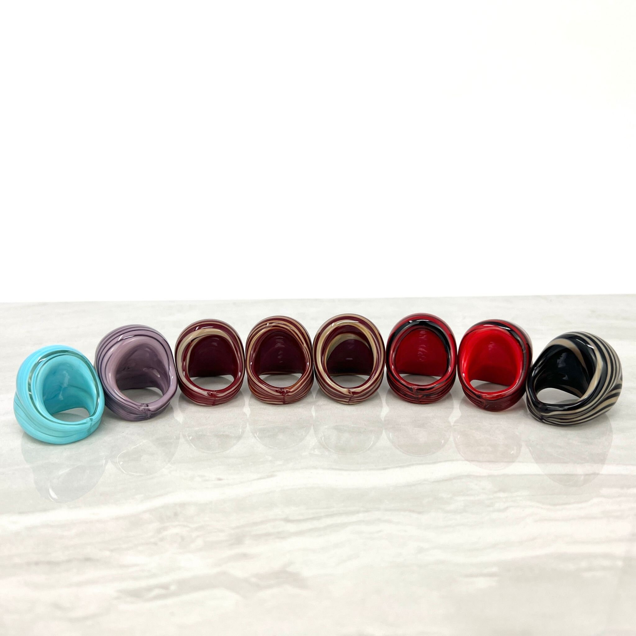 Murano Glass Rings Occhio Made in Italy Gift Idea Etsy UK