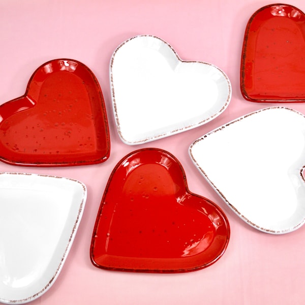 Tuscan Ceramic Heart Plates, Made in Italy