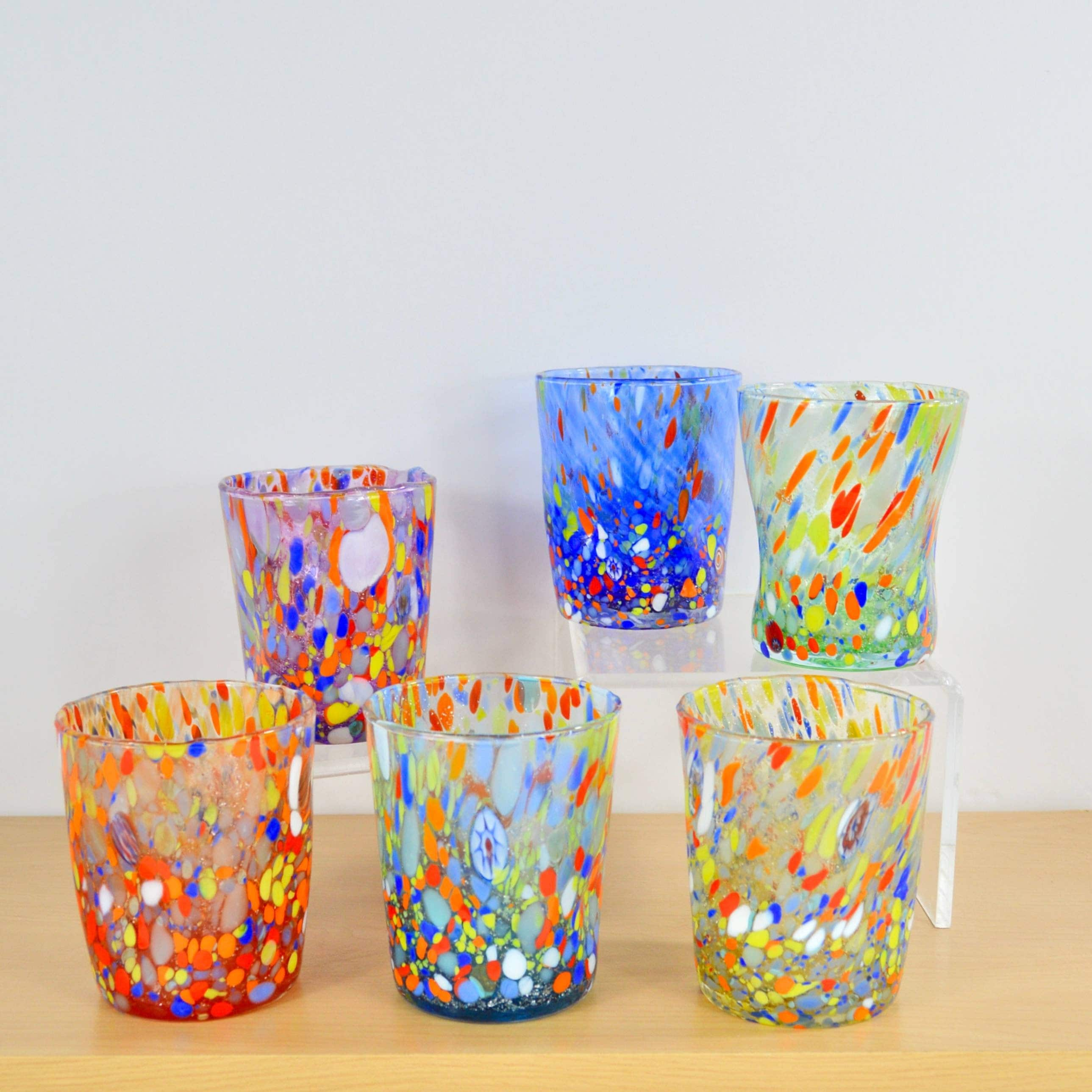 Drinking Glasses Tumblers Murano Sets: Set of 6 Drinking glasses -  Pescheria - Original Murano Glass OMG