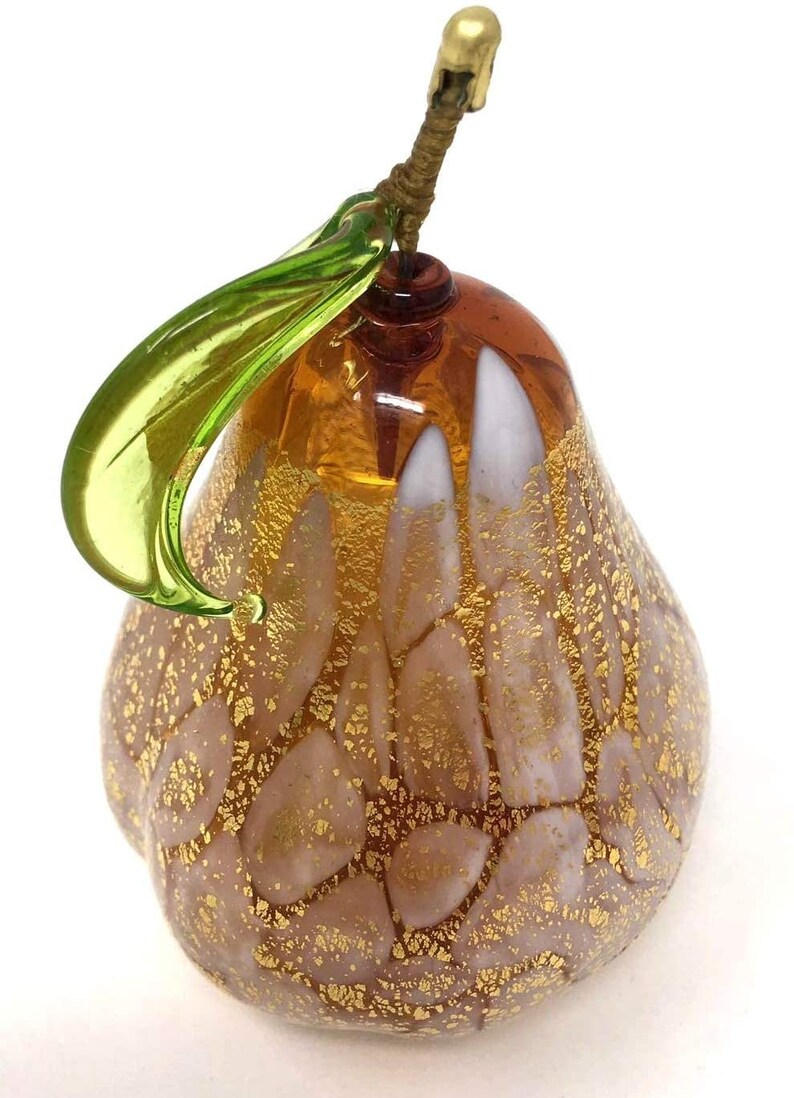 Murano Glass Hand Blown Macchia Pears with Gold Foil Made In Etsy