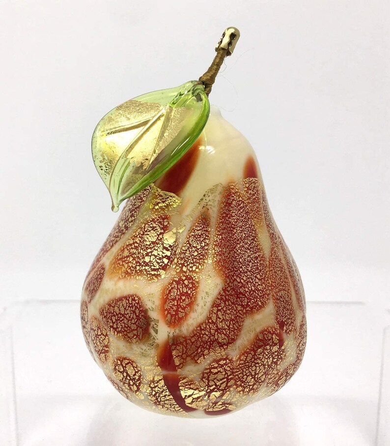 Murano Glass Hand Blown Macchia Pears with Gold Foil Made In Etsy