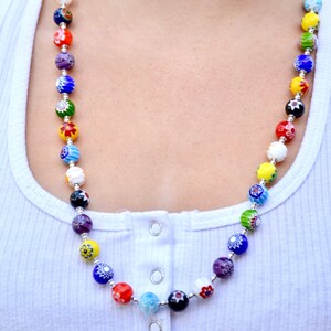 Authentic Murano Glass Millefiori Bead Necklace-Hand Made in Italy - My Italian Decor