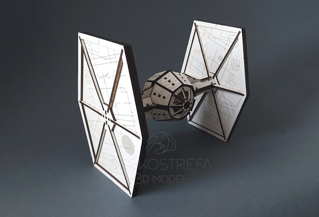 digital file star wars wooden 3mm 3d model tie fighter etsy canada