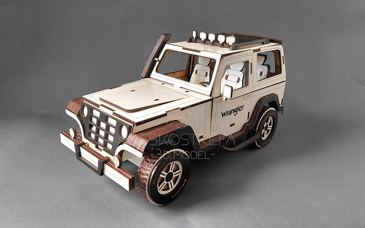 Digital File Jeep Wrangler 3D Wooden Puzzle Laser Cut 3D Etsy