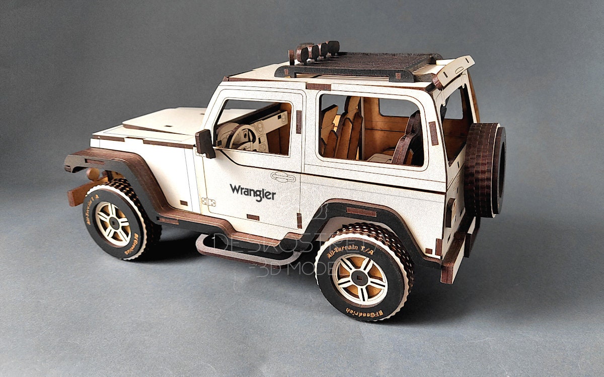 Digital File Jeep Wrangler 3D Wooden Puzzle Laser Cut 3D Etsy