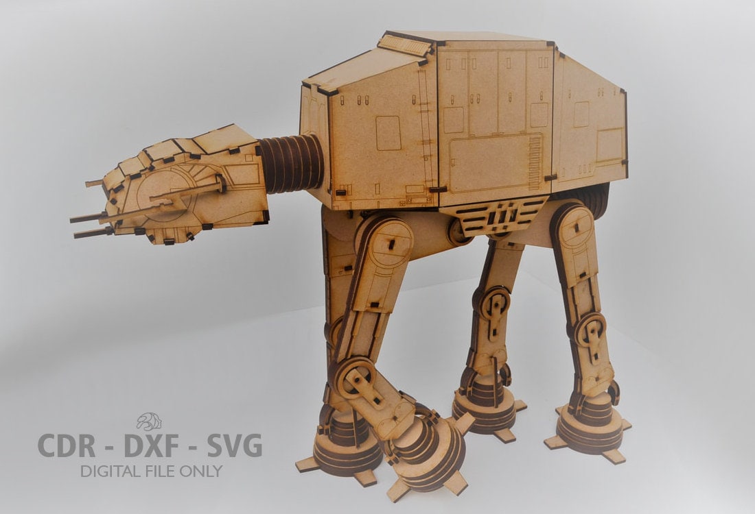 Laser cut files Wooden 3mm 3D Model ATAT puzzle laser cut Etsy