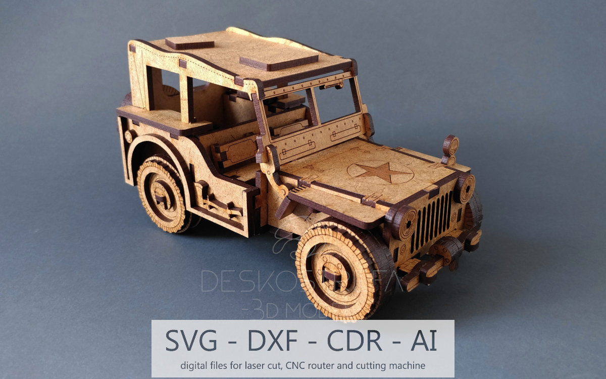 Digital File Laser Cut 3D Plans Jeep Willy's 3D Wooden Etsy
