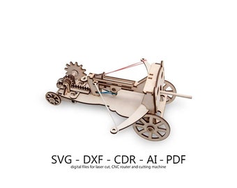 Digitale Dateien Holz 3mm 3D Modell - Scorpion Launcher, Puzzle Laser cut Template CDR DXF Dekoration Holz Konstrukteur