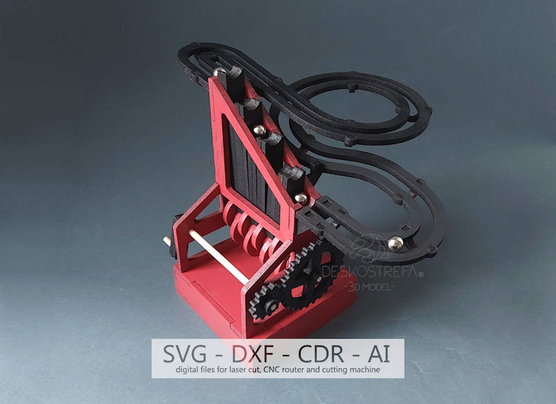 Digital Files, Wooden 3D Model Marble Run MM1, Laser Cut Template, CDR