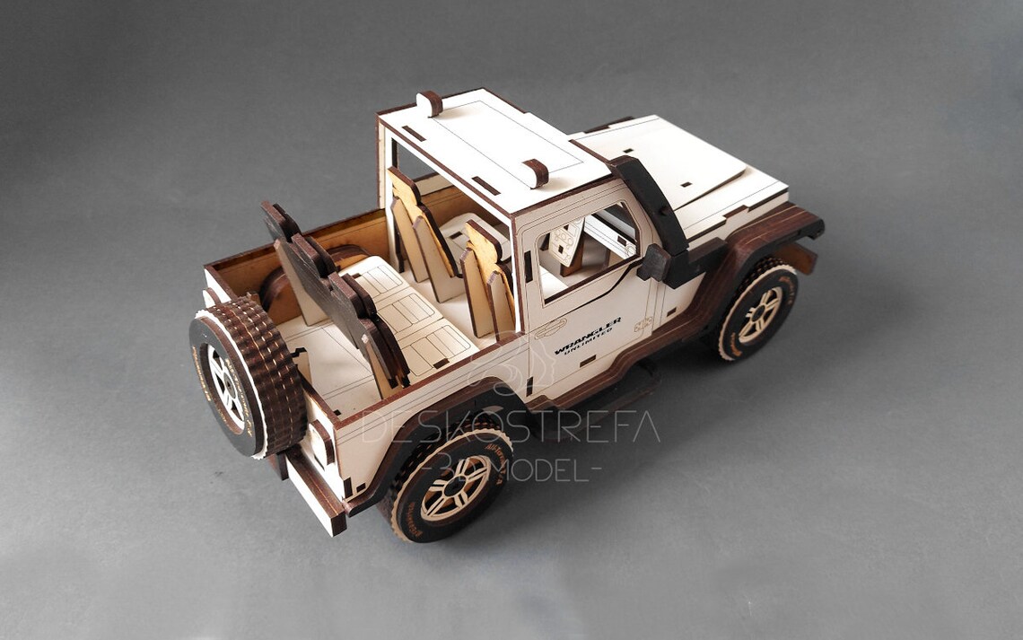 Laser Cut File Jeep Wrangler TJ 3D wooden puzzle Laser Etsy