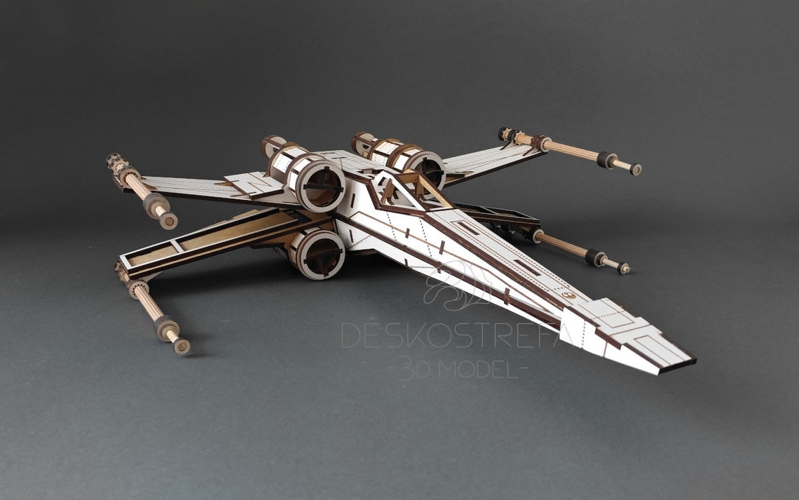 Laser cut files Wooden 3mm 3D Model XWING puzzle laser Etsy