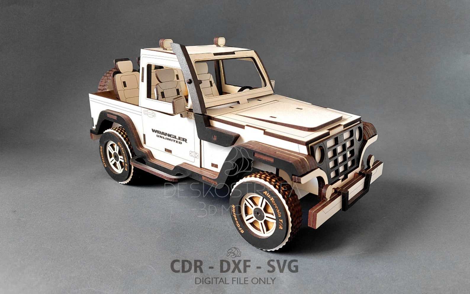Laser Cut File Jeep Wrangler TJ 3D wooden puzzle Laser Etsy