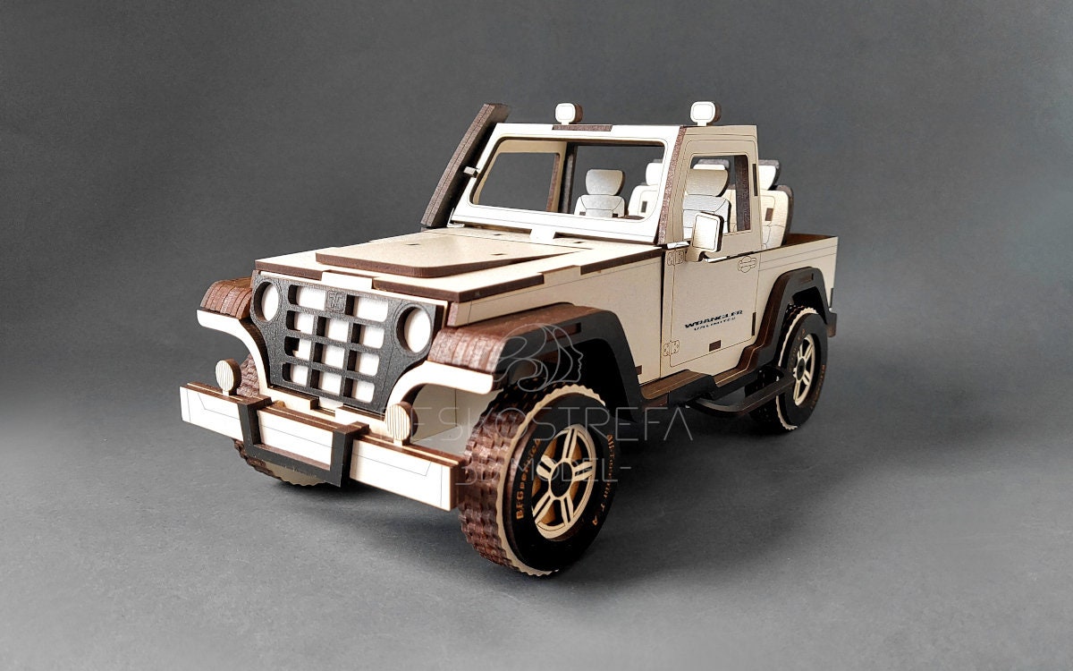 Laser Cut File Jeep Wrangler TJ 3D wooden puzzle Laser Etsy