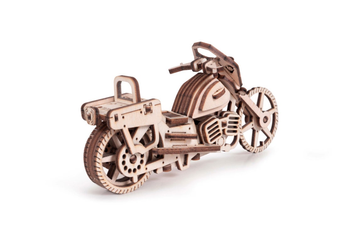Laser cut files Wooden 3mm 3D Model Harley Davidson puzzle Etsy