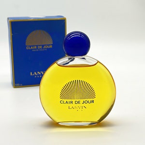 Clair de Jour (1983) de Lanvin, eau de toilette 100 ml/3,4 fl.oz. Splash (pas de spray) conservé dans sa boîte d'origine, parfum pour femme, pré-code-barres