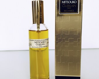 Vintage Mitsouko Guerlain Eau de Toilette, 1983 Gold Zig Zag Box
