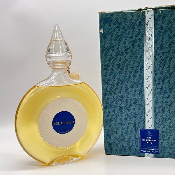 Vol de Nuit (1933) Guerlain 500 ml/16.9 fl.oz. Flacon Montre. Scellé. Absolument rare. La boite est assez abîmée.