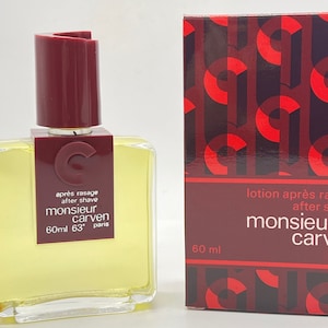 Monsieur Carven (1978) por Carven After Shave 60 ml/2 fl.oz. Splash (não spray) embalado com pré-código de barras muito raro