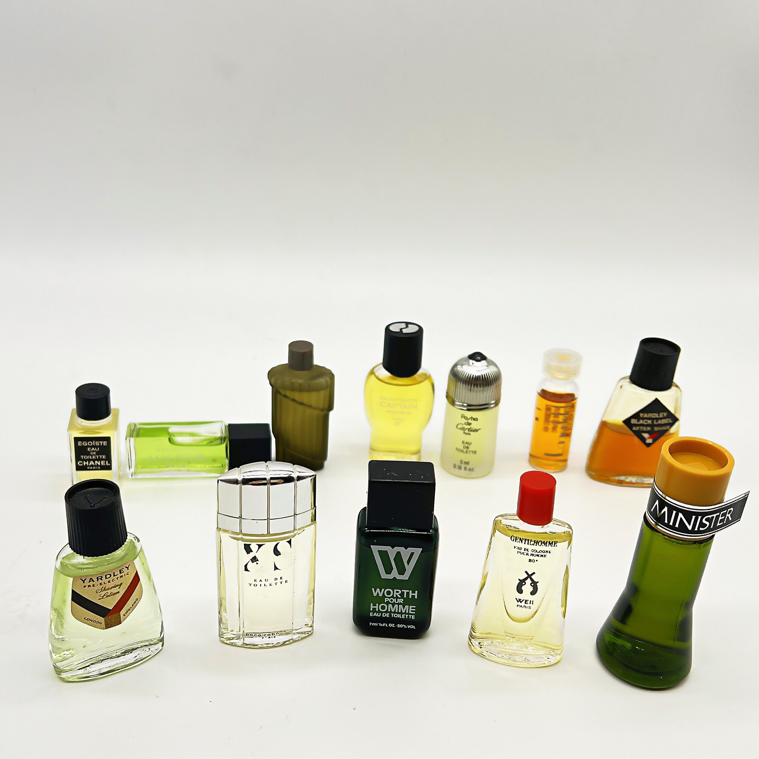 ヴィンテージミニチュアメンズ香水コレクション：90年代のデザイナーの