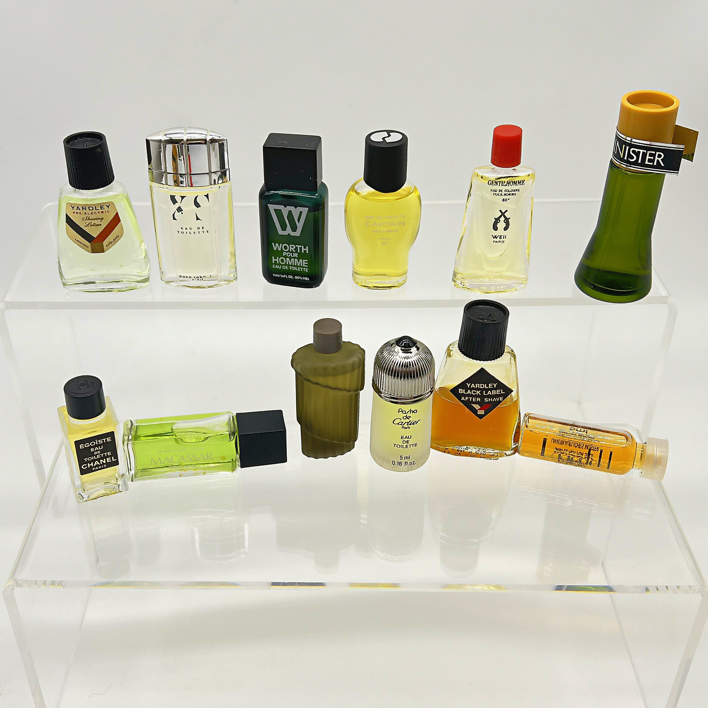 ヴィンテージミニチュアメンズ香水コレクション：90年代のデザイナーの