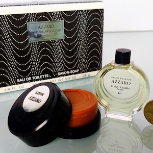 Azzaro  , Set miniature , EDT 10 ml and Perfumed Soap 25 gr. Vintage (1975) Women Fragrance
