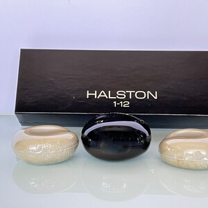 Halston 1-12 Perfumed soap By Halston 3 x 140 gr/3 x 4.9 oz Rare Vintage Men&#39;s Fragrance