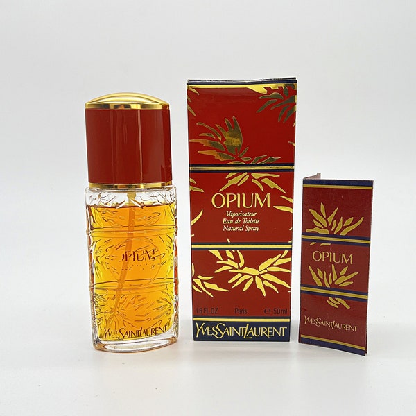 Opium (1977) Yves St Laurent Eau de Toilette 50 ml/1.6 fl,oz. Natural Spray, Preserved ib the Original Box, almost full. Rare, Vintage