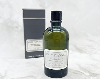Vintage Geoffrey Beene - Graue Flanell After Shave Lotion, 120 ml - Neu, versiegelt - in den USA hergestellt