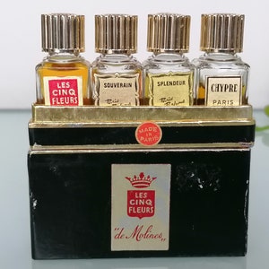 Vintage Les Cinq Fleurs de Molines (1950) Parfum / Extrait  5 ml Set x4 Fragrances  Gift Idea